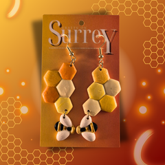 Bees & Comb Earrings by Crafts on Surrey