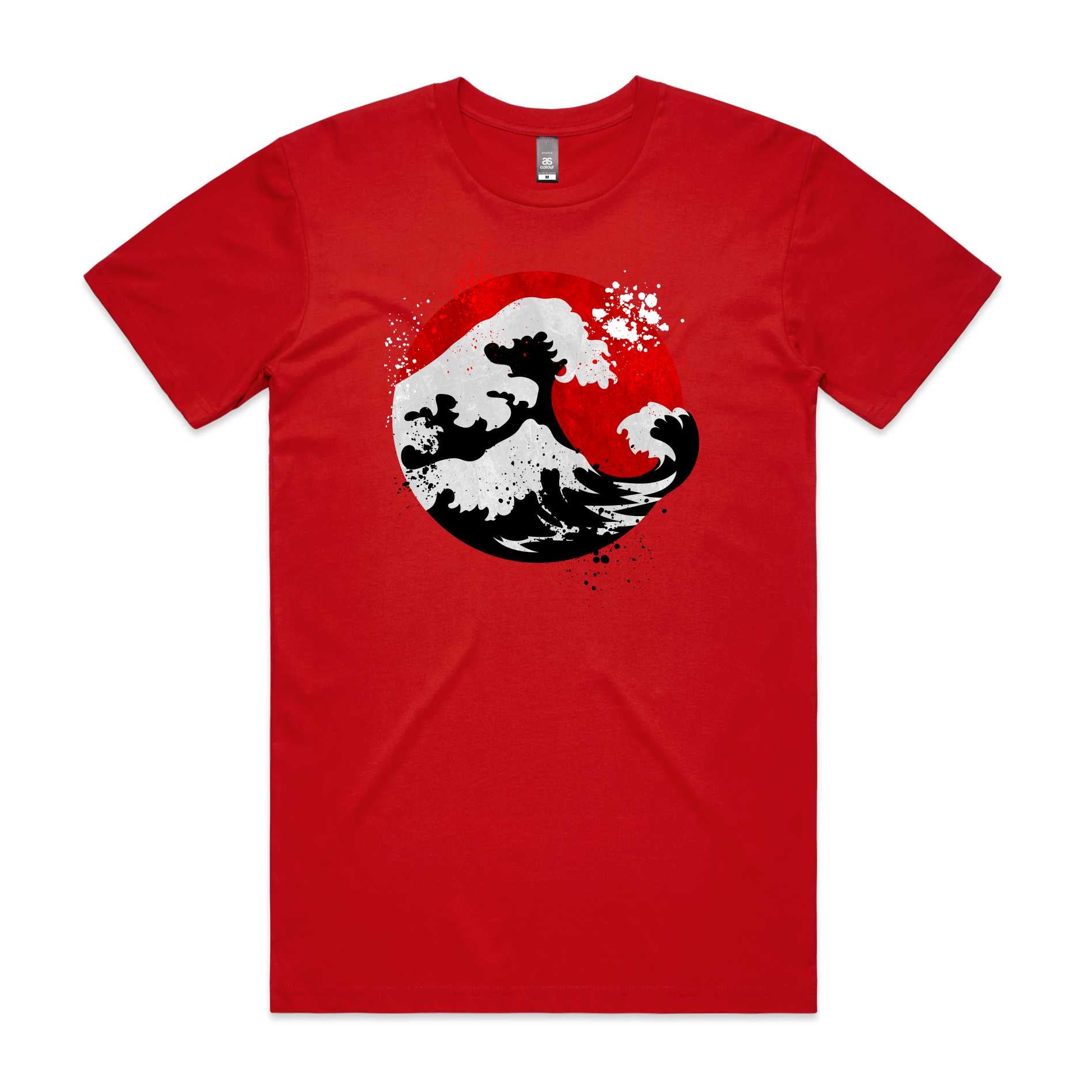 Red Ocean Waves T-Shirt