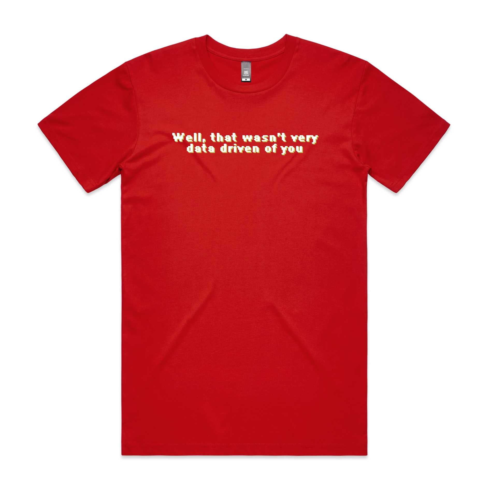 Well, that wasn't very data driven of you T-Shirt