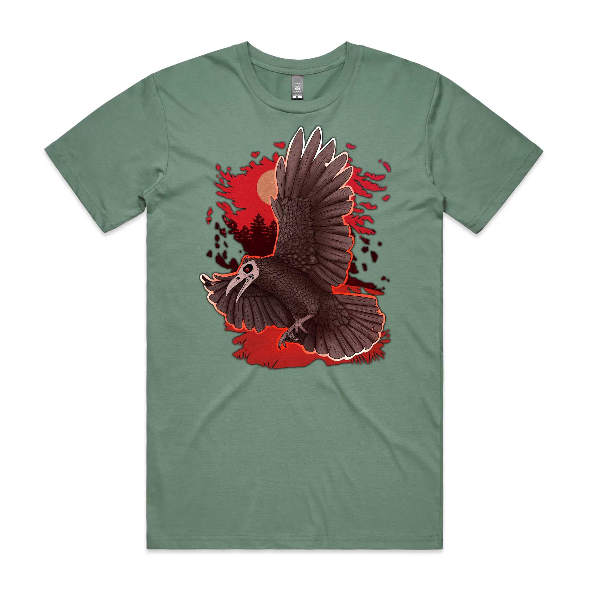 Crow on Red T-Shirt