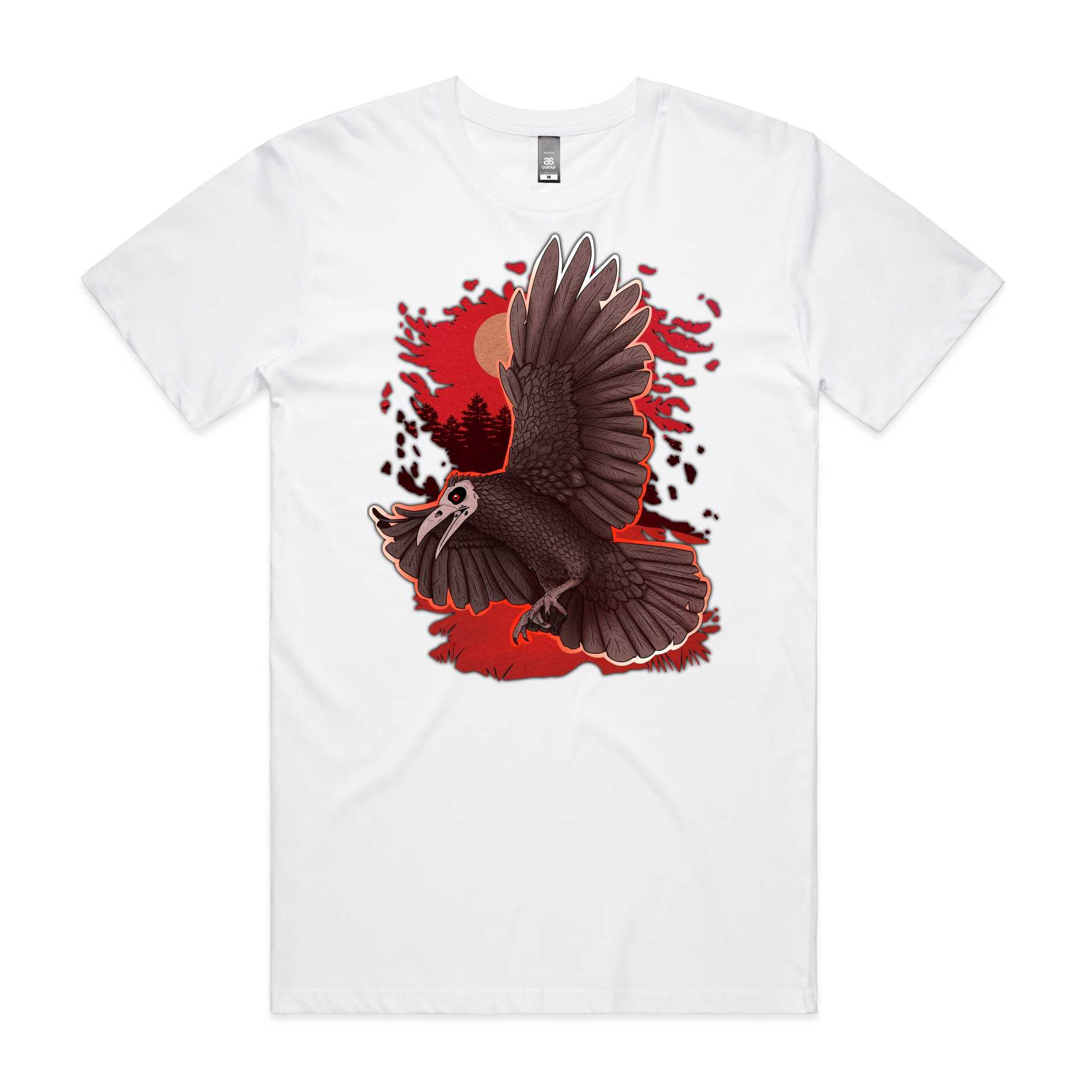 Crow on Red T-Shirt